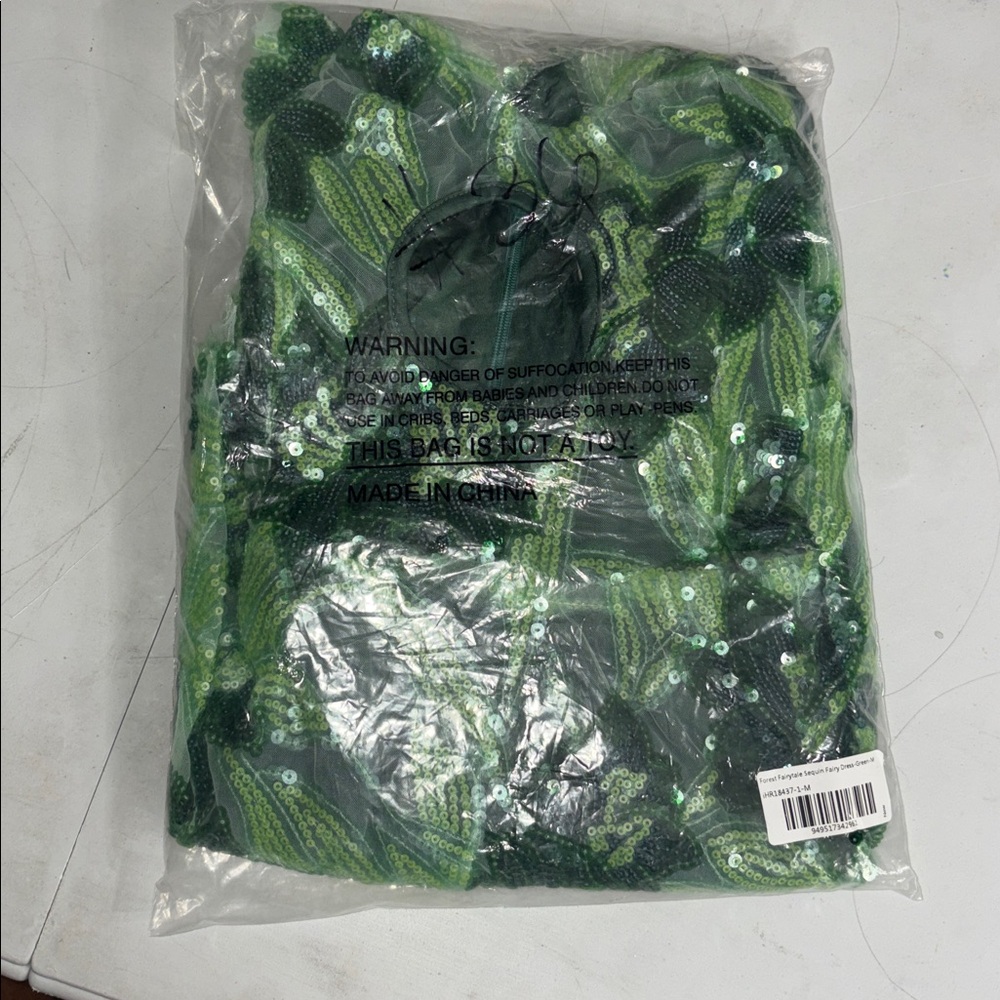 # 36 Green Floral Sequin Dress - Picture 2 of 6
